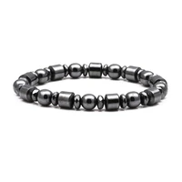 high quality charm hematite black beads bracelet for womenmen fashion jewelry charm pulseras handmade diy bracelets gift