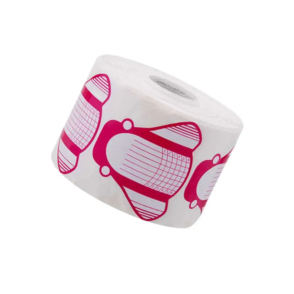 

500PCS/Roll Manicure Pink Paper Holder Finger Holder Phototherapy Crystal Nail Tool Forms Tips Guide Extension Sticker