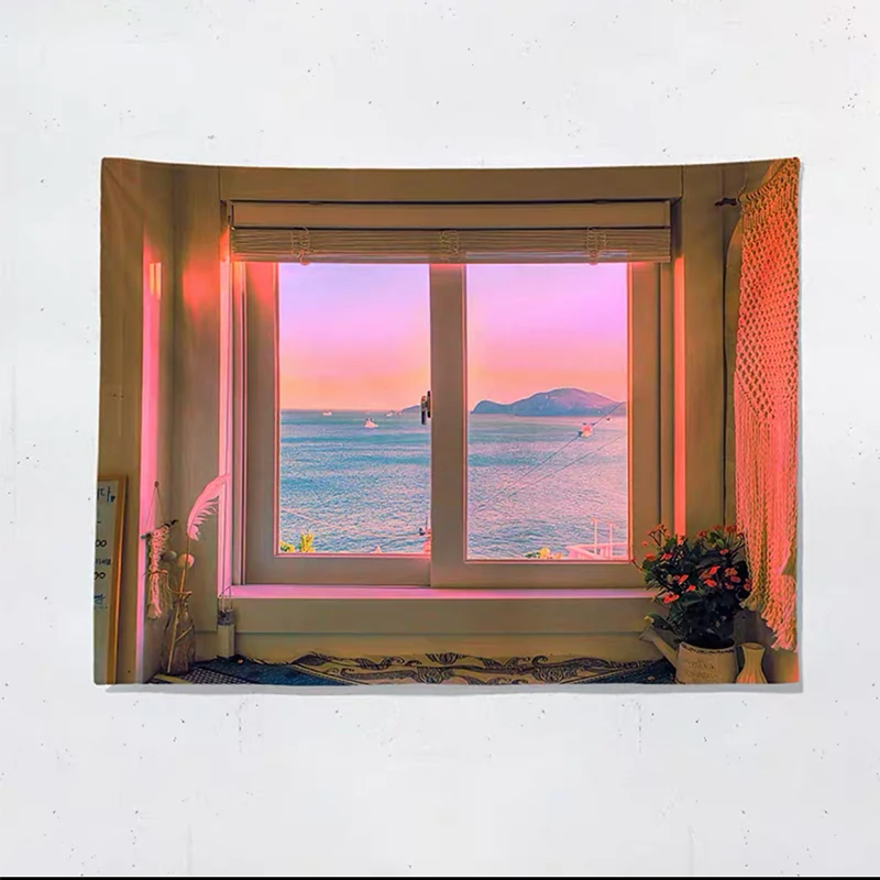 

Aesthetic Japanese Tapestry Landscape Background Fashion Rectangle Tapestry Washable Art Tapiz De Pared Bedroom Decor DI50GT