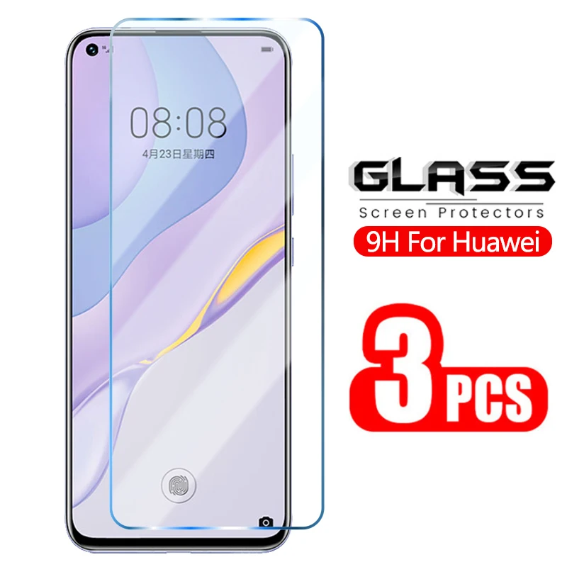 

3PCS Screen Protectors For Huawei P50 P30 P40 Lite E P20 Mate 20 30 Lite Protective Tempered Glass on For Huawei P Smart Y9 2019
