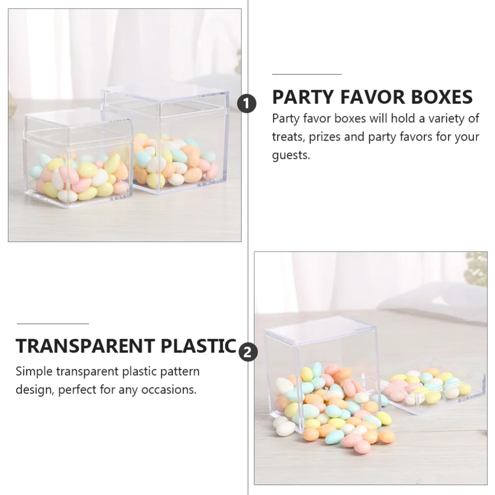 

24Pcs Square Boxes Packing Boxes Transparent Candy Storage Boxes