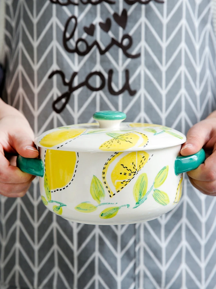 Лимон керамическая посуда тарелка домашнее блюдо миска для еды суп лапша |