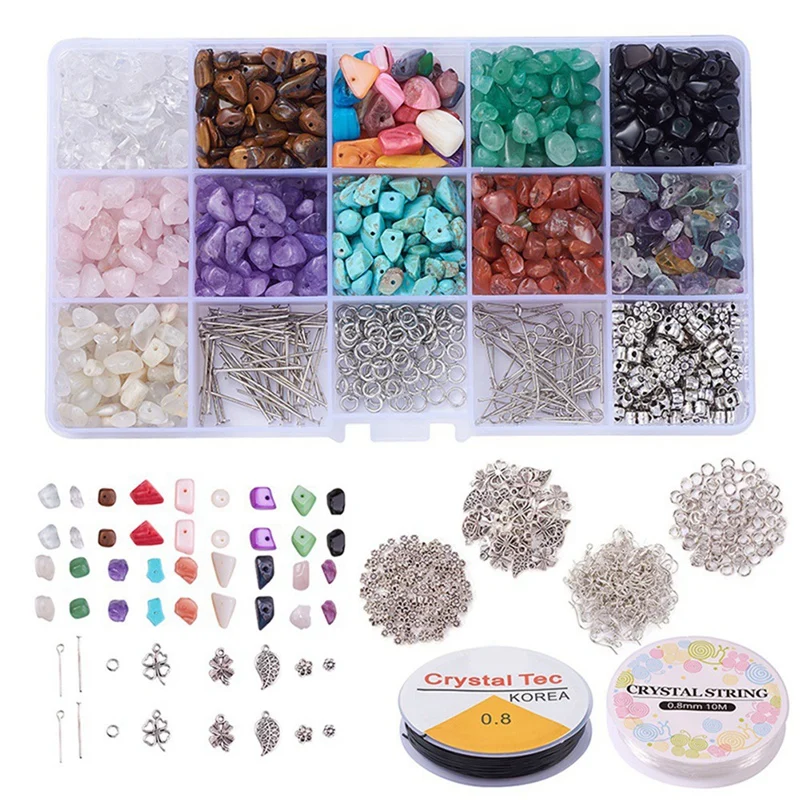 

Crushed Stone Natural Stone Beads Bracelet Handmade Beaded Material Diy Jewelry Accessory Set