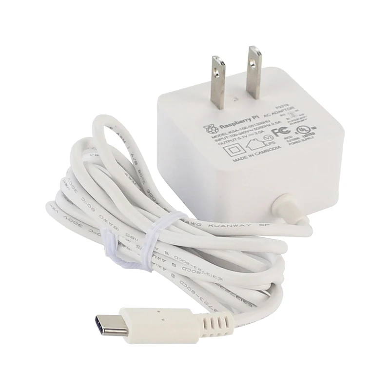 Raspberry Pi 4 Официальный USB C Мощность адаптер переменного тока 5 1 В 3A Питание m 18 AWG