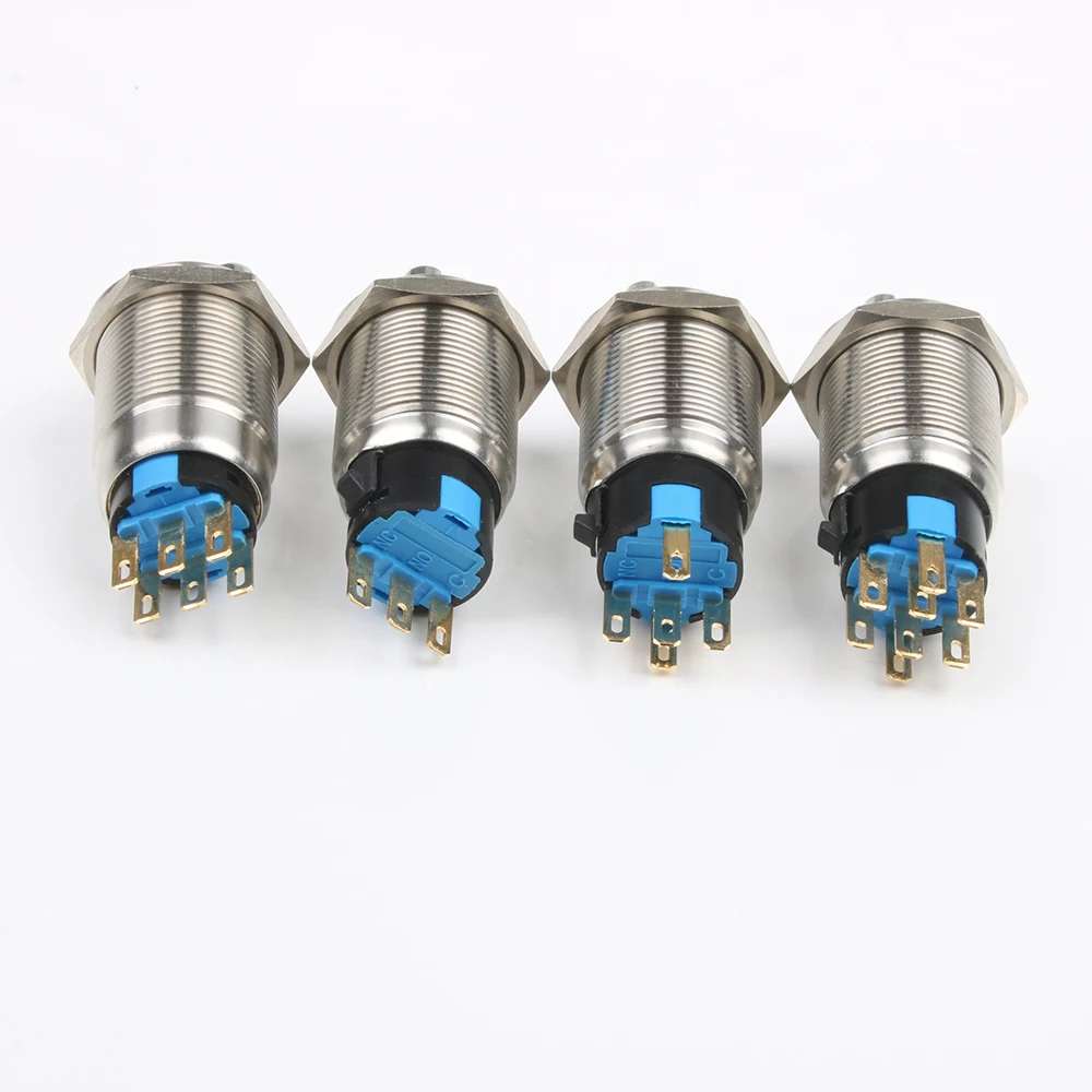 Металлический вращающийся кнопочный переключатель 19 мм латунная фиксация 2/3