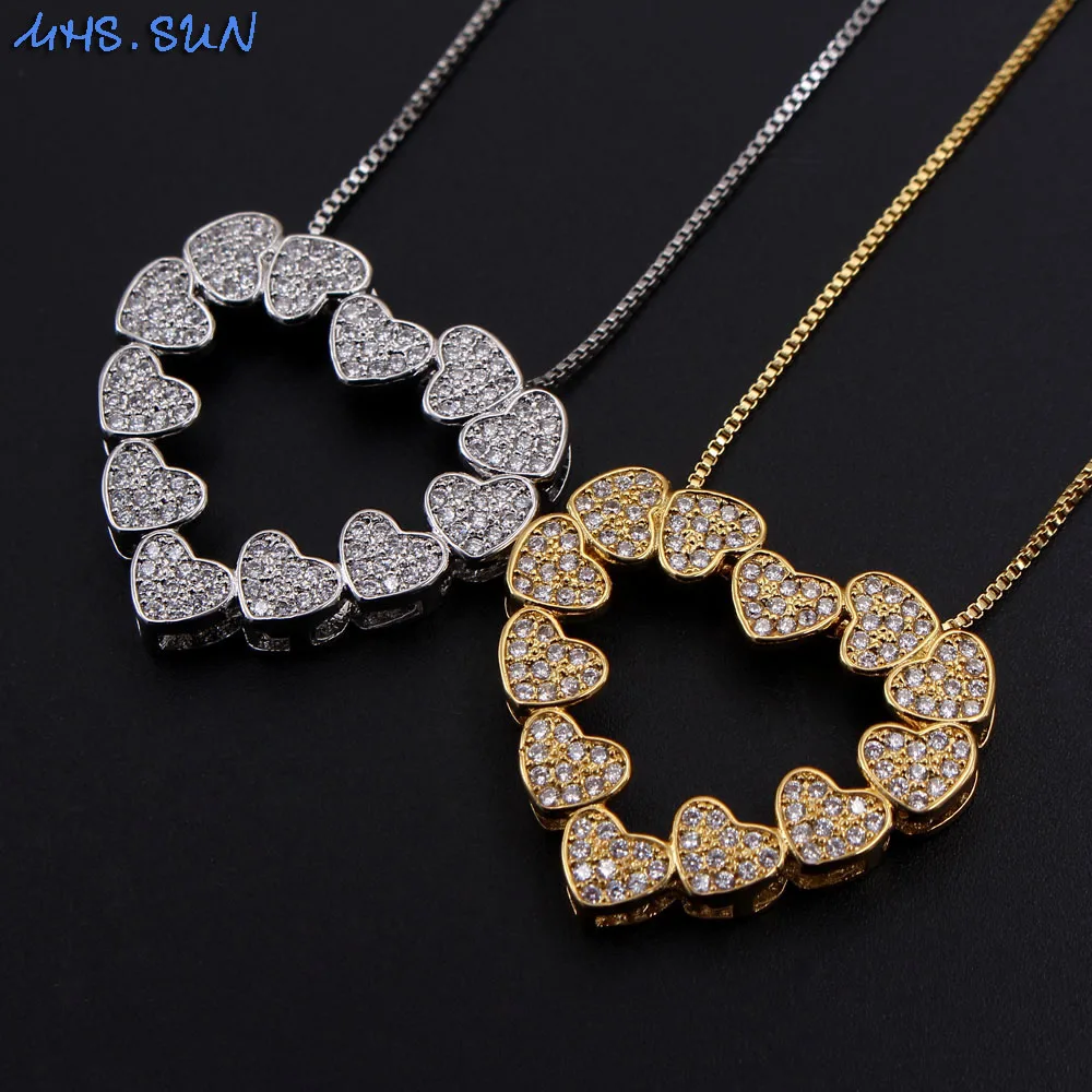 MHS.SUN новое ожерелье с кулоном в виде сердца из циркония AAA винтажное
