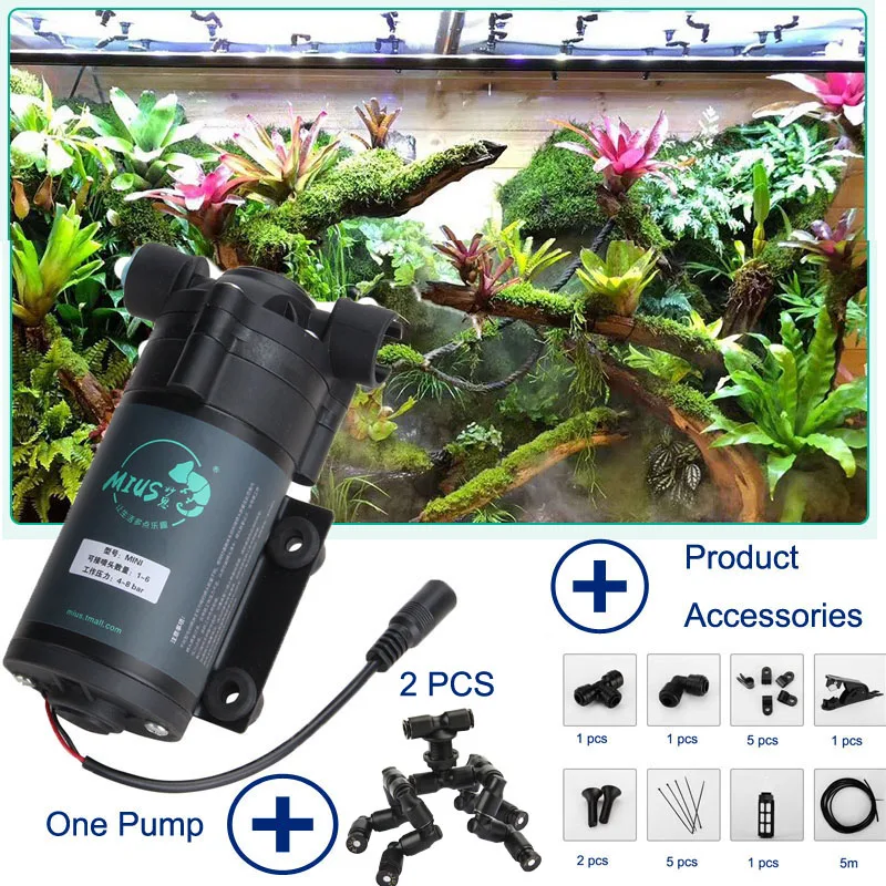 

Reptiles Fogger Mist Sprinkler Rainforest Tank 360 Adjustable Aquarium Aquatic Pet Misting System