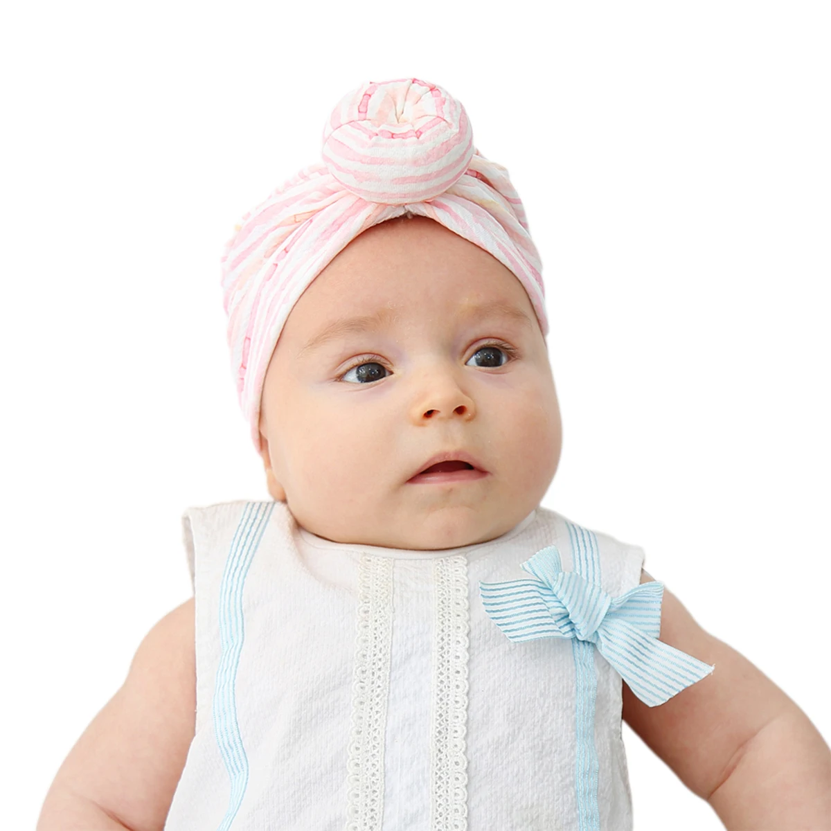 Мягкая плиссированная хлопковая шляпа с цветочным принтом для новорожденных