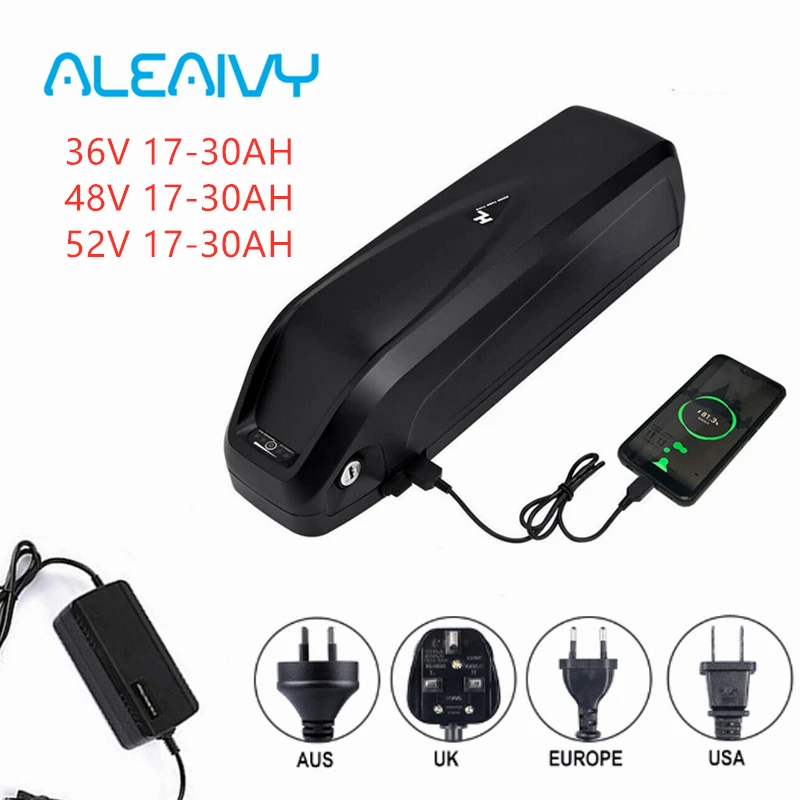 Аккумуляторная батарея для электрического велосипеда Hailong 18650 52V 17Ah 48V 36V 12Ah 20Ah 30Ah
