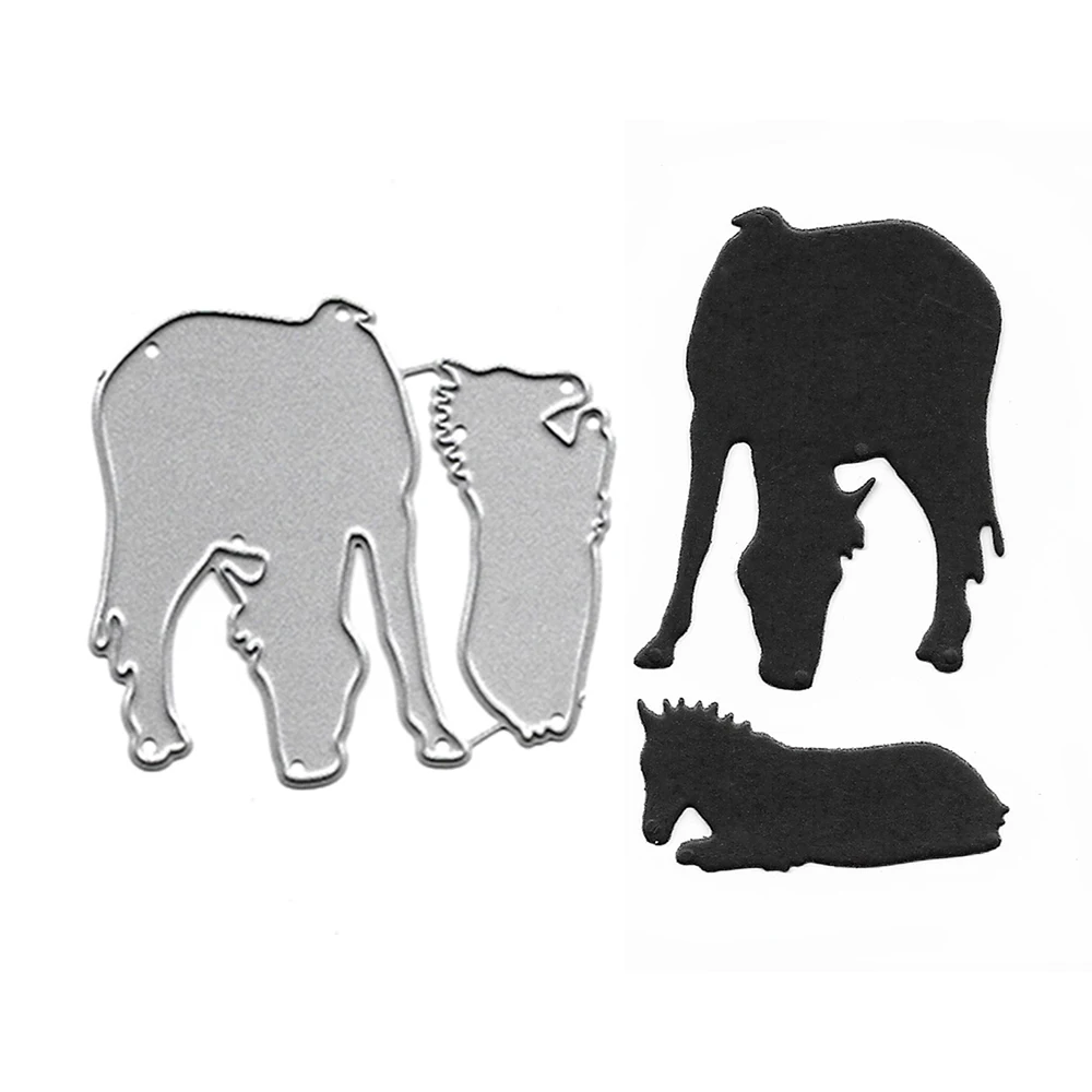 

Dies Scrapbooking Soldes Horse Metal Die Cutting Dies Photo Album Decor Embossing Folder Craft DIY Stencil Mold Clear Stamps New