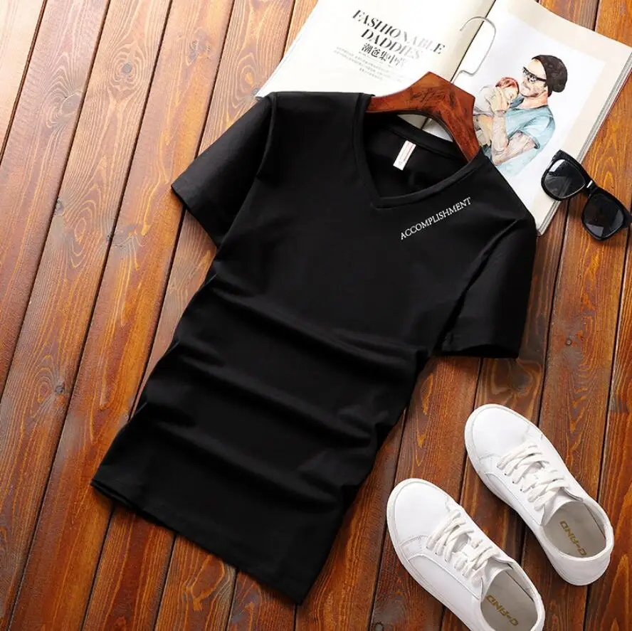 

Футболка мужская приталенная с круглым вырезом, Повседневная рубашка с коротким рукавом, топ, короткая рубашка, лето 2019