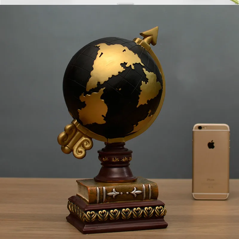 Копилка в европейском стиле ретро с изображением глобуса креативное украшение