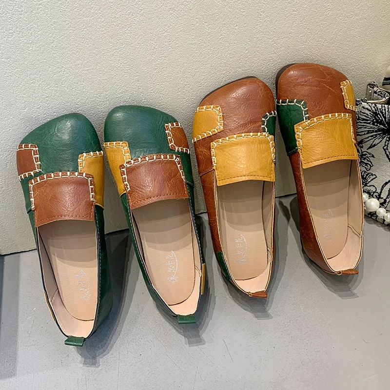 

Shoes for Women 2021 Autumn New Women's Soft Sole Shoes Ladies Color Matching Ethnic Style Retro Casual Shoes Zapatillas Mujer