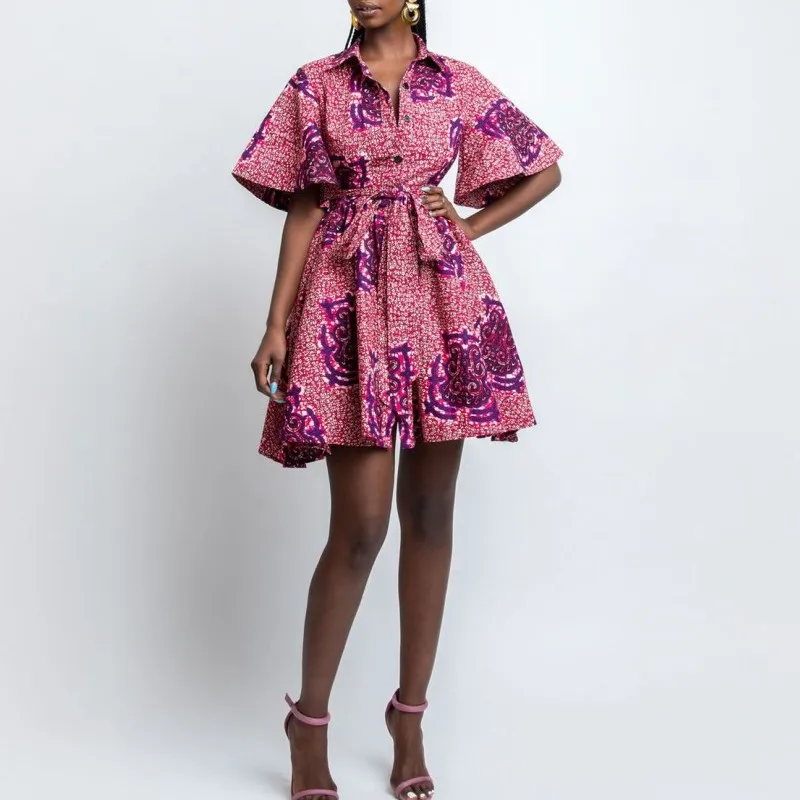 

Новинка весна-лето 2021, женское Повседневное платье с цифровым принтом и коротким рукавом для плявечерние, элегантное пикантное мини-платье-...