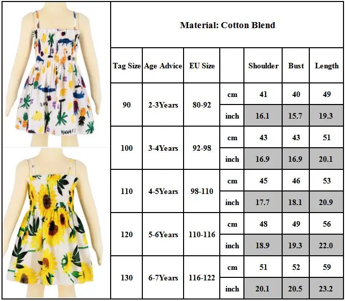 

Cute Kids Printing Summer Sweet Girl Style Small Fresh Sling Dresses
