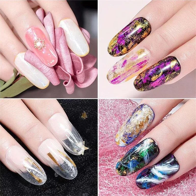 

10rolls/Set Color Laser Stickers Star Glue Nail Polish DIY Handmade Nail Art Nail Stickers Female Nail Modification Makeup Tools