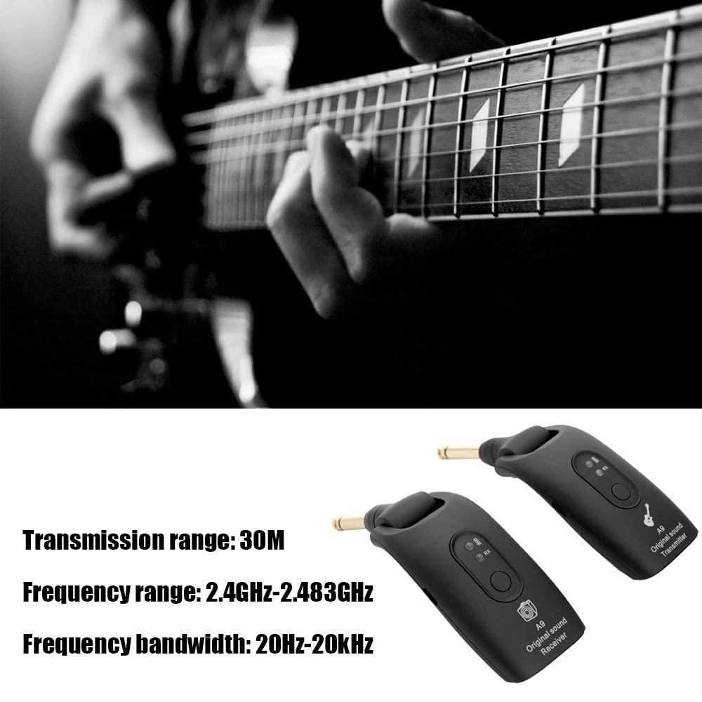 wireless guitar system a9 uhf 24 ghz wiederaufladbare elektrische gitarre sender empfänger 4 kanäle usb elektrische gitarre bass werkzeug f