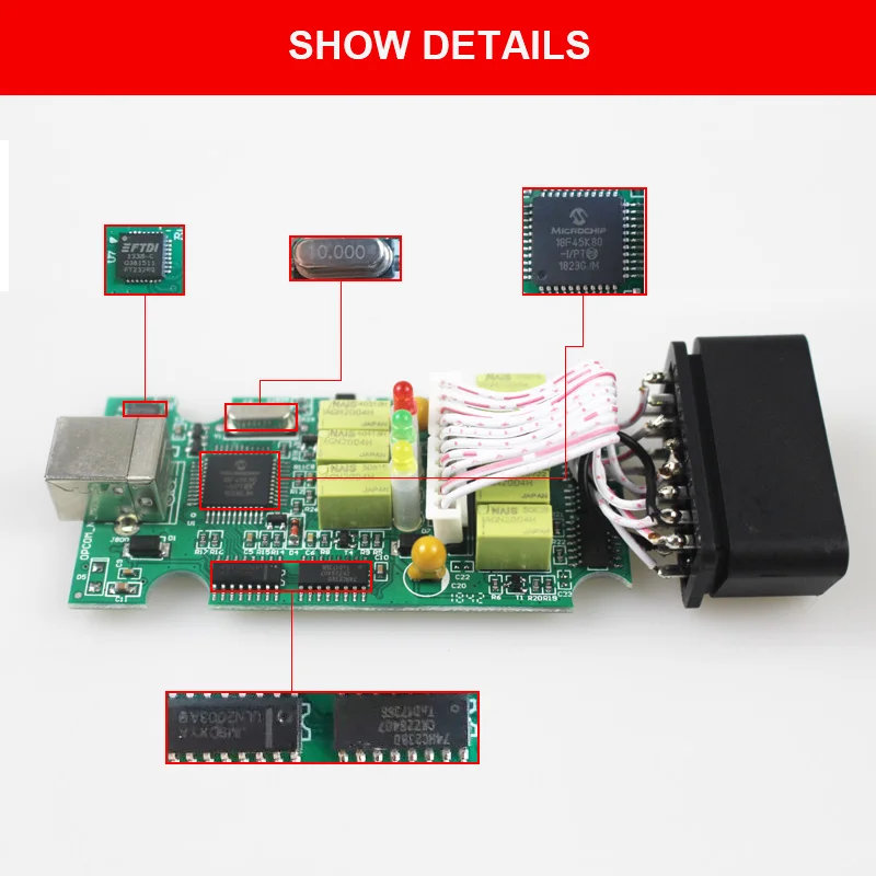 OBD2 opcom V1.99 с PIC18F458 FTDI диагностический инструмент для Opel OPCOM шина сети локальных
