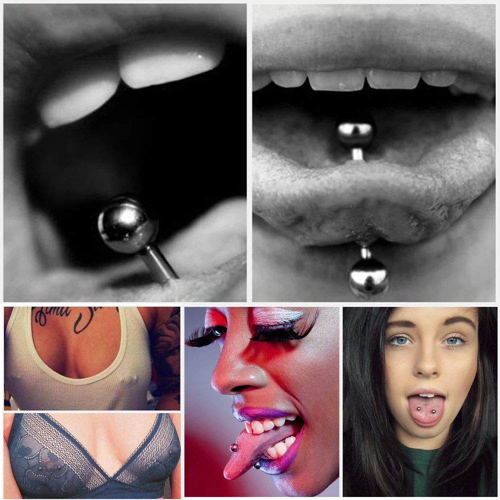 Штанга для пирсинга женская из хирургической стали 14 г 2 шт.