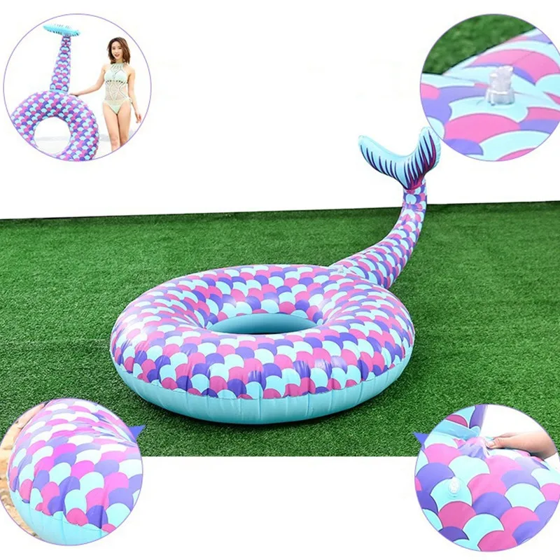 Новинка 130/180 см Надувное плавательное кольцо русалки для бассейна детей и