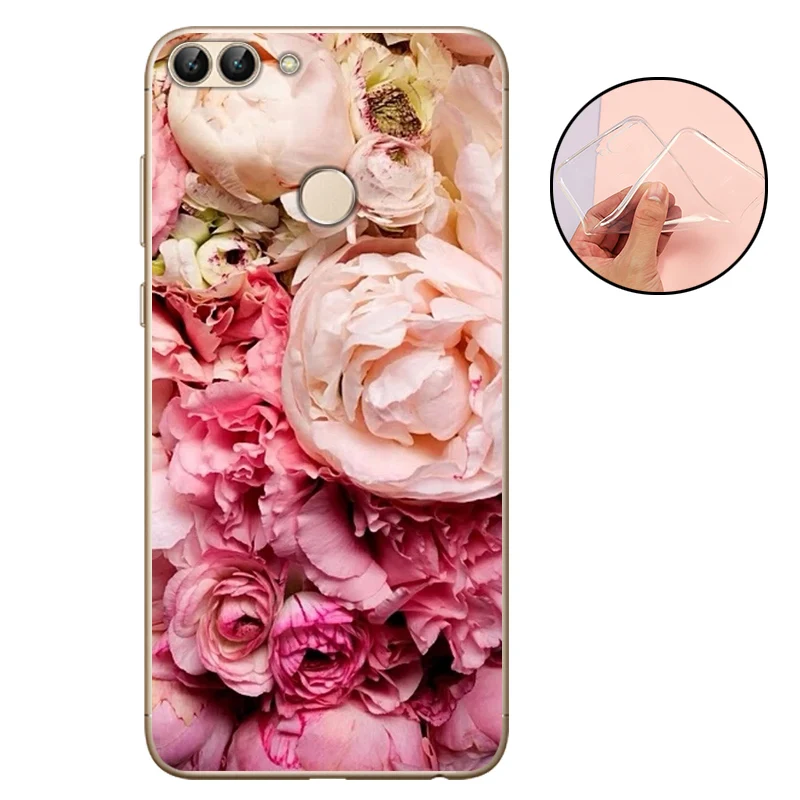 D205 Чехол для huawei P Smart, силиконовый чехол, Enjoy 7 s, задняя крышка для телефона, мягкий ТПУ, 5,65 дюймов, для huawei P Smart FIG-LX1, Роскошные Защитные чехлы - Цвет: D205