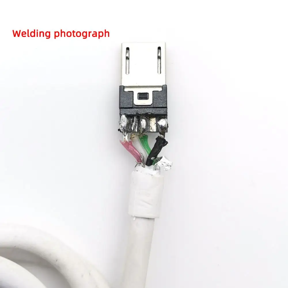 50 шт./лот 4 контактный разъем Micro USB 5in штекер черный/белый сварочный кабель для