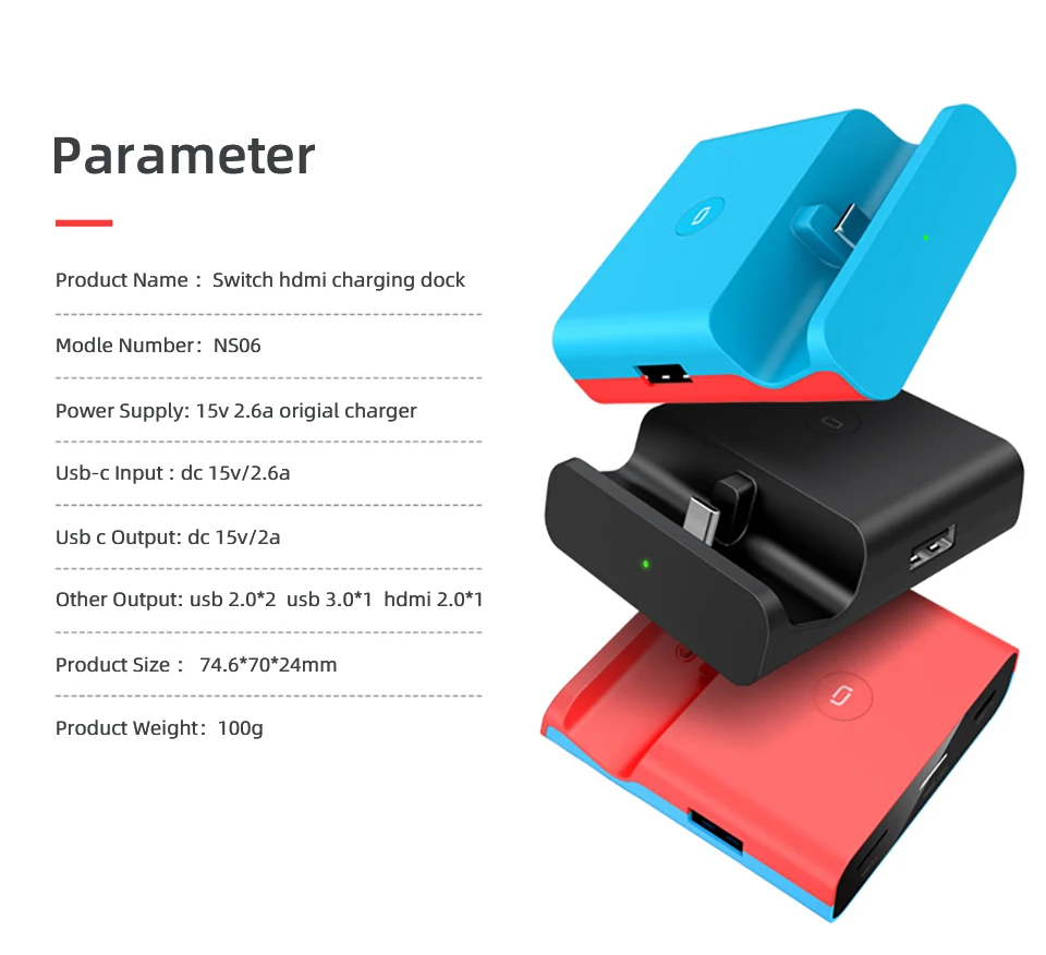 Док станция для Nintendo Switch Mini портативное зарядное устройство HD ТВ адаптер Hdmi док