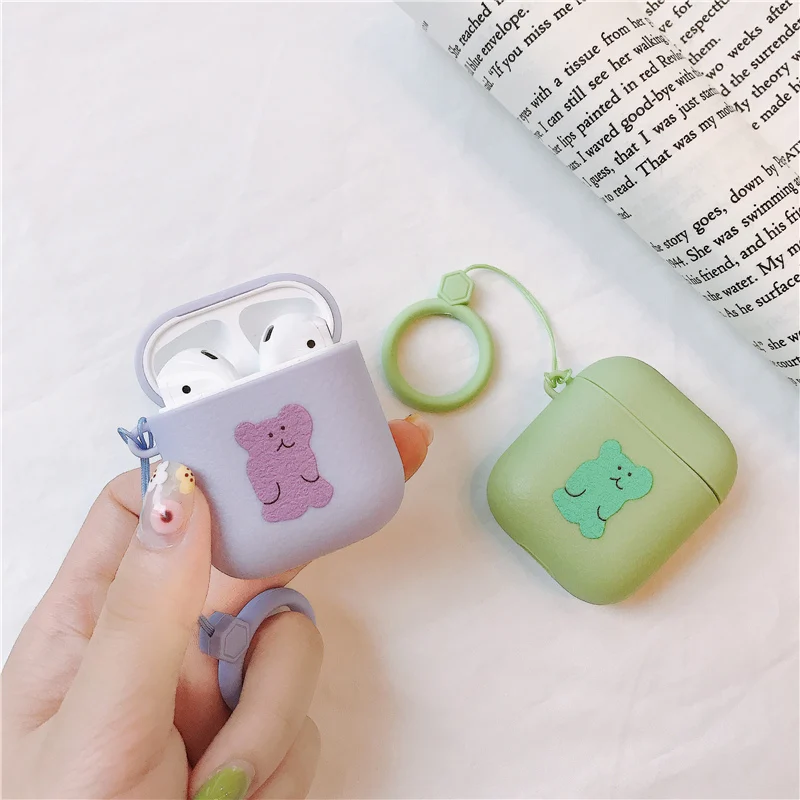 Конфета Медведь Кожа Чехол для airpods для удостоверения личности-2 1 Care Bears мягкие беспроводные bluetooth наушники earpods для airpod чехол защитный чехол с крышкой