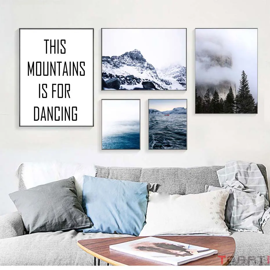 

Nordic Decoration Forest Lanscape Wall Art Canvas Poster and Print Canvas Painting Decorative Picture for Living Room Home Décor