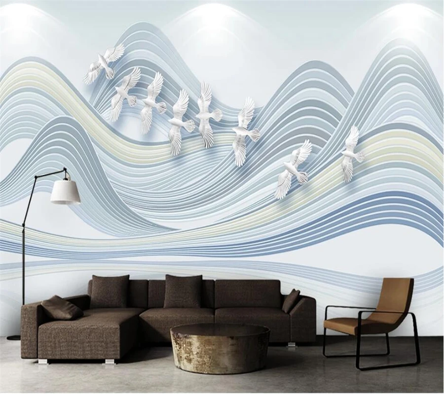 Обои на заказ 3d маленькие свежие элегантные скандинавские геометрические