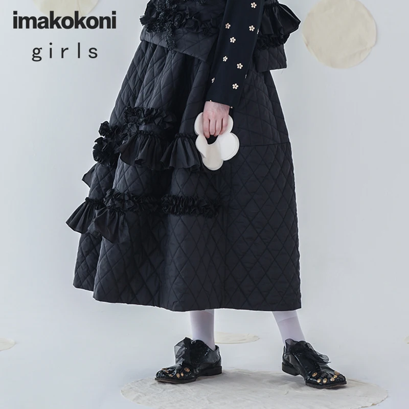 Коллекция 9 10 года японская хлопковая юбка imakokoni оригинальный дизайн дикая теплая
