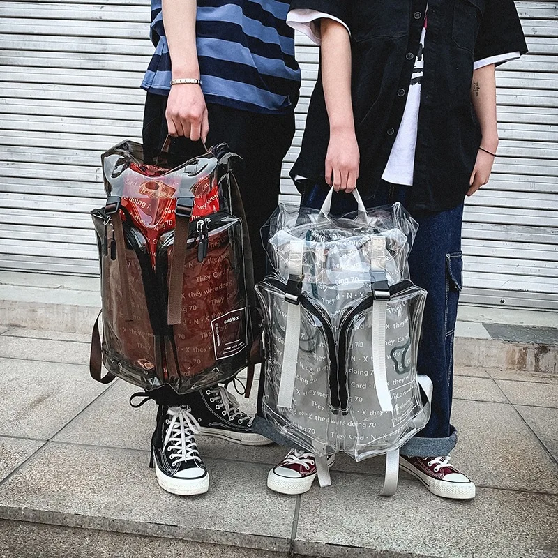 Новинка 2019 прозрачная Большая вместительная двойная сумка на плечо уличная