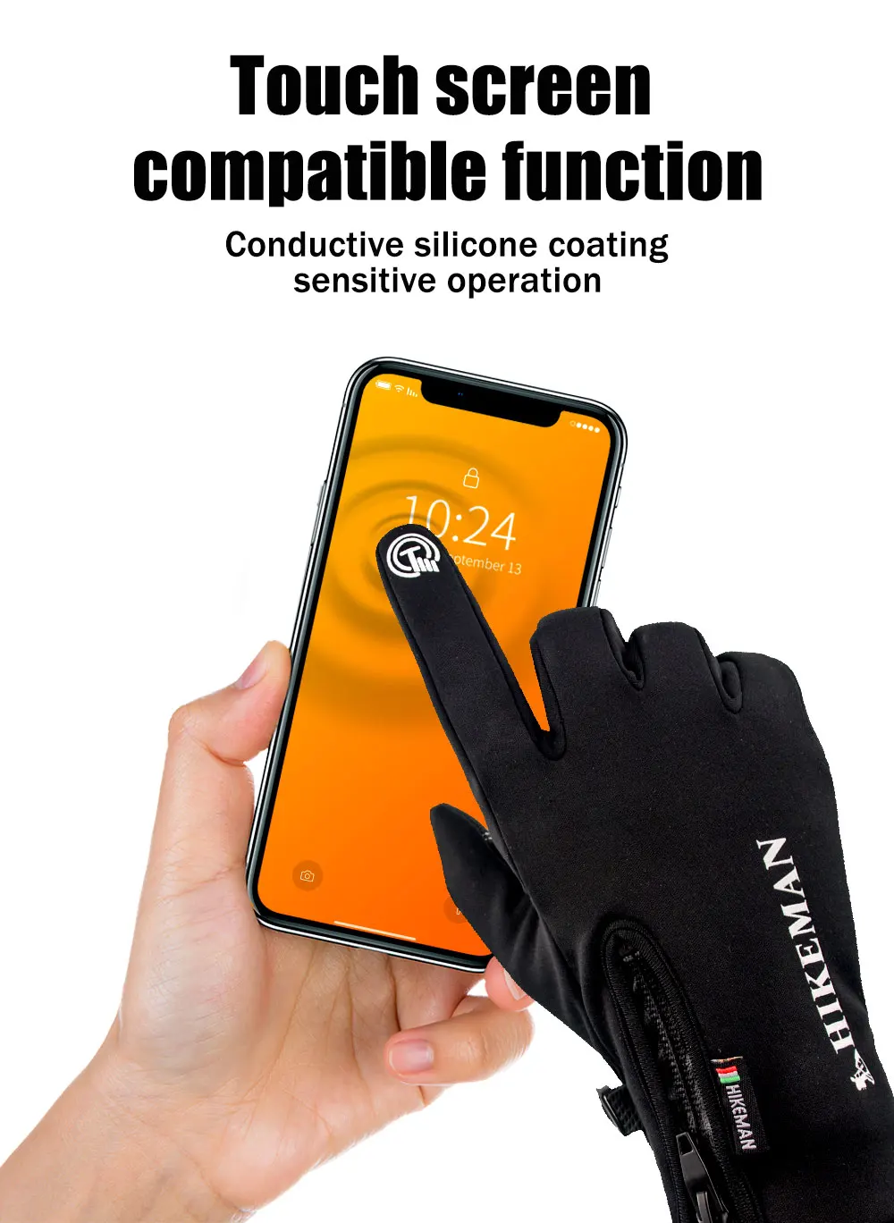 Перчатки унисекс из силикагеля теплые зимние варежки с Thinsulate подкладкой для