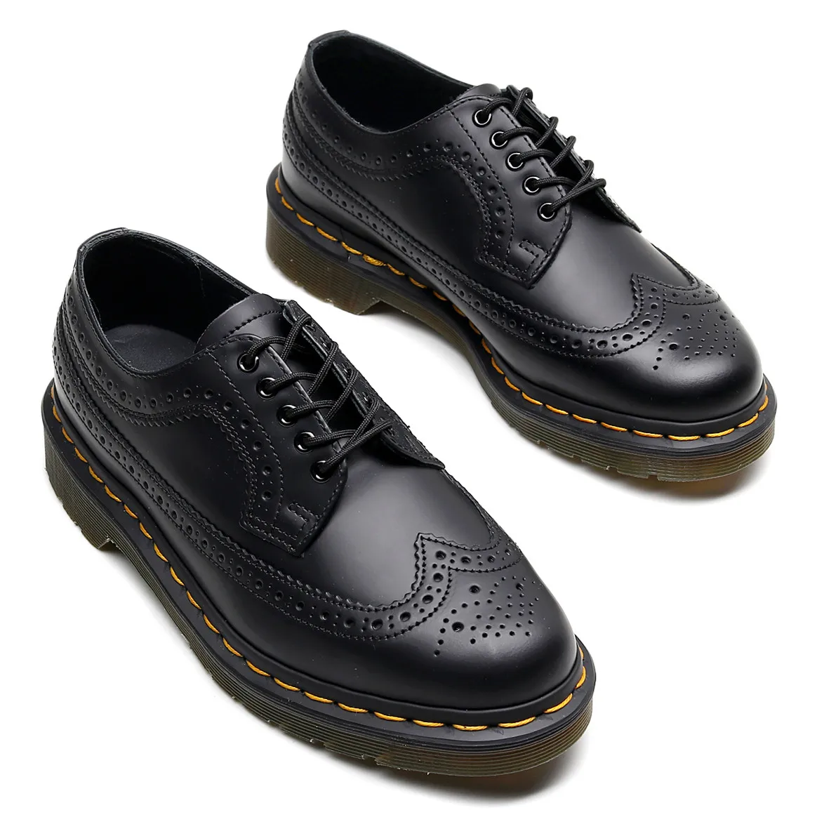 New style men's and women's leather brogue embossed leather shoes for autumn and winter, 5-hole platform casual Martin shoes