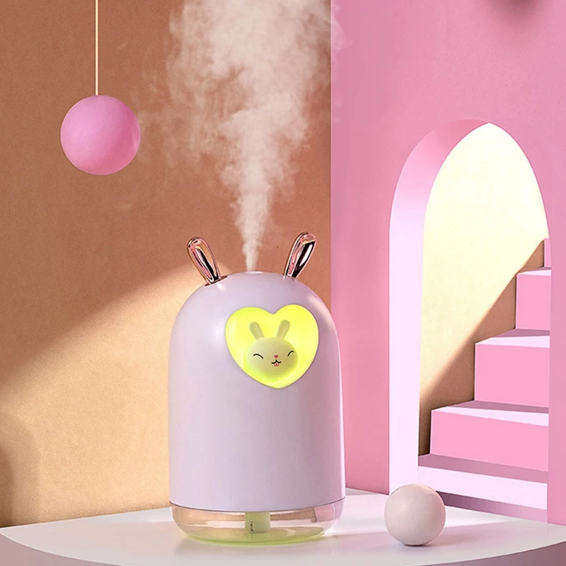 

USB Humidifier 300Ml Cute Pet Ultrasonic Cool Mist Aroma Air Oil Diffuser Romantic Color LED Lamp Humidificador