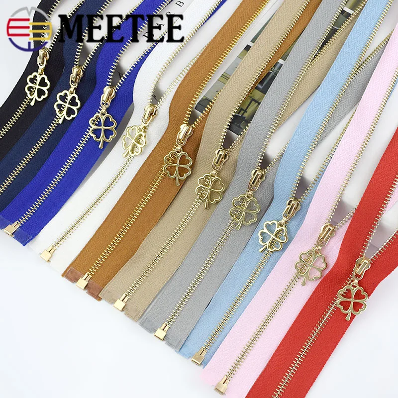 Meetee 2 шт 40-70 см 3# Металлические молнии Open-End Авто замок золотая молния DIY сумки кошелек Декор одежды молния Швейные аксессуары ZA039