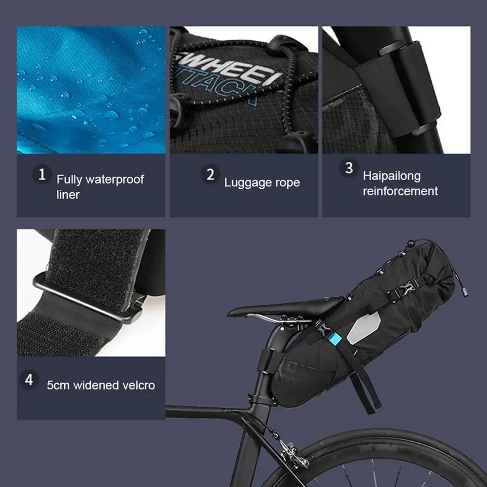 Велосипедная сумка водонепроницаемая вместительная на седло для велосипеда