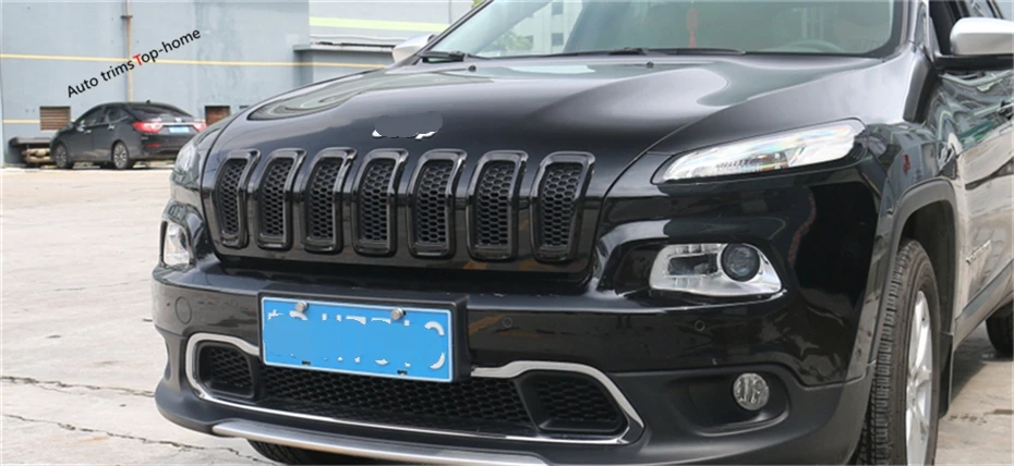 Yimaautotrims Передняя решетка гриль рамка Крышка отделка 7 шт. подходит для Jeep Cherokee ABS красочно внешний