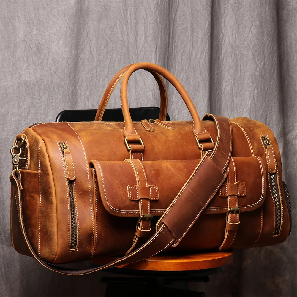 ZRCX Для мужчин натуральная кожа кожаная сумка для путешествий Бизнес Сумки из
