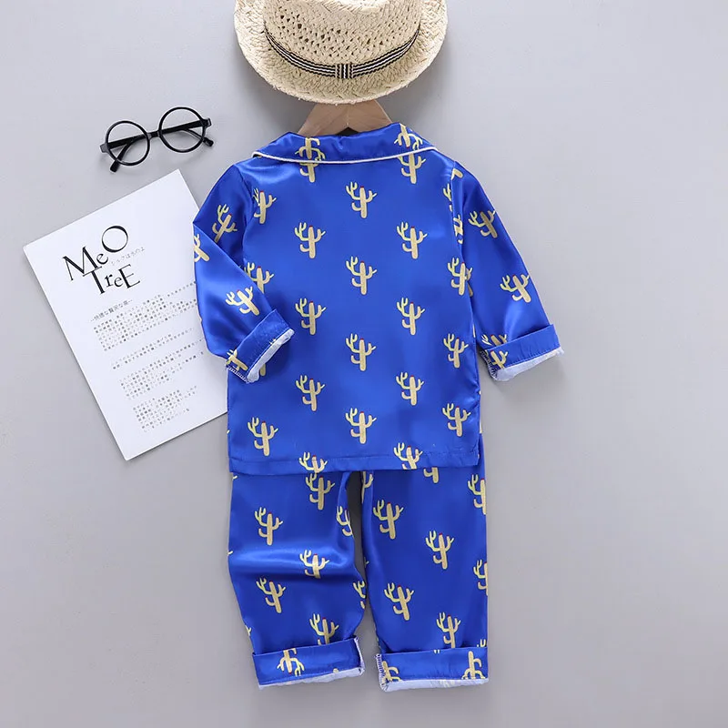 Детские пижамы Осень-зима одежда для сна девочек и мальчиков малышей пижамные