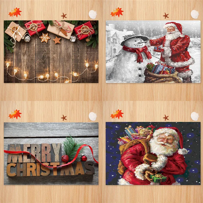 Водонепроницаемый Рождественский нескользящий дверной коврик напольный для