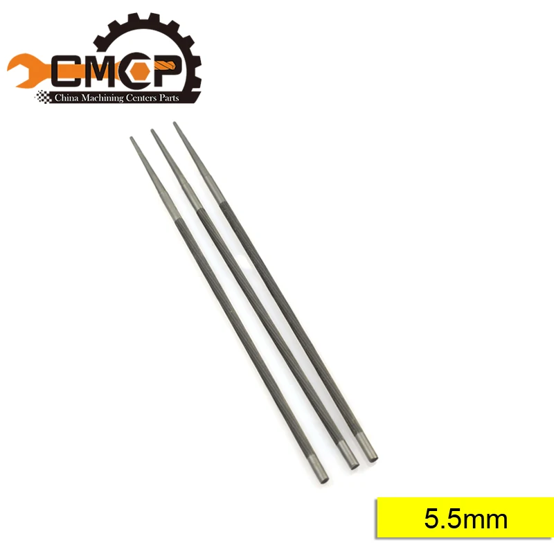 3pcs 5.5mm 3 шт. 4,0/4,8/5,5 мм хвостовик круглый высокоуглеродистой Сталь заточки цепных пил Пильная цепь файлы точилка для деревообработки цепная пила - Цвет: 3pcs 5.5mm
