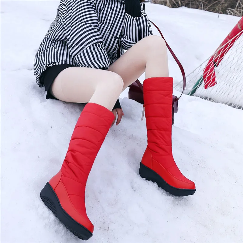 ASUMER размера плюс 35 44 зимние сапоги для женщин женские до середины икры теплые с