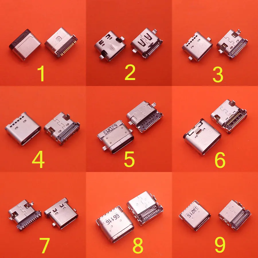 9 моделей Φ SMT USB разъем типа C Горизонтальное среднее крепление порт для зарядки утка разъем для зарядного устройства адаптер DIY micro usb Type C