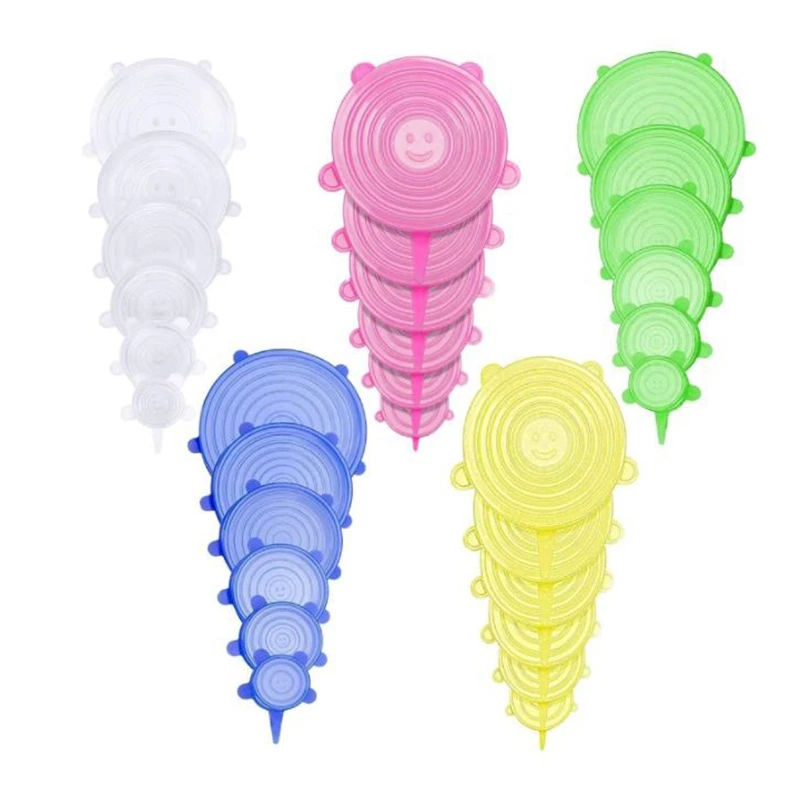 

30 Pcs Silicone Elastic Lid,Reusable Fresh-Keeping Food Lid,Durable Elastic Sealing Lid,for Containers of Various Shapes