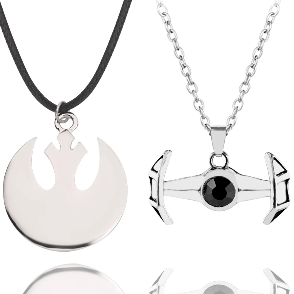 

Ожерелье Звездные войны символ джедая логотип значок серебряная подвеска ожерелье мужские и женские модные ювелирные изделия из фильма