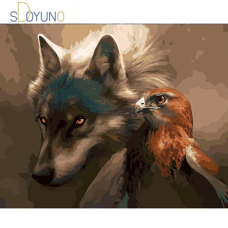 

Набор для рисования по номерам "голова Волка", товары для рукоделия