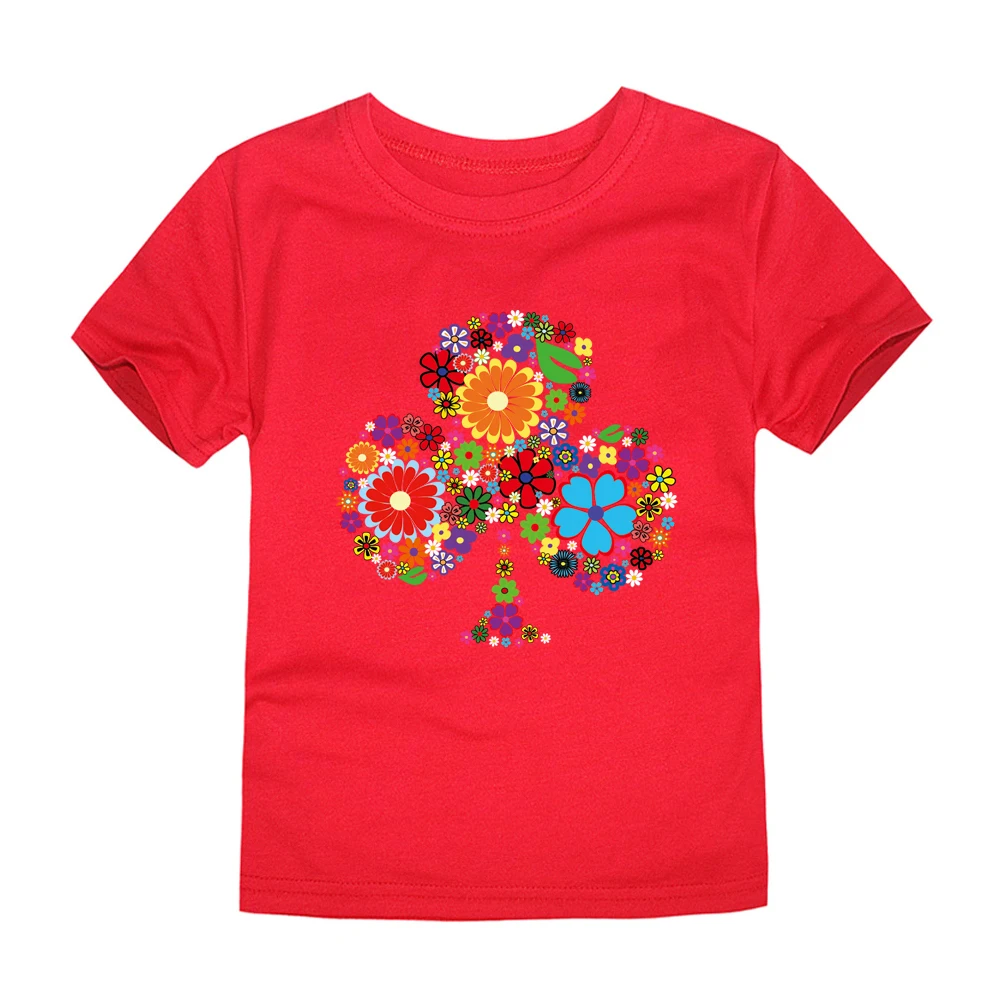 Футболка для мальчиков и девочек детская одежда из хлопка летняя с цветочным