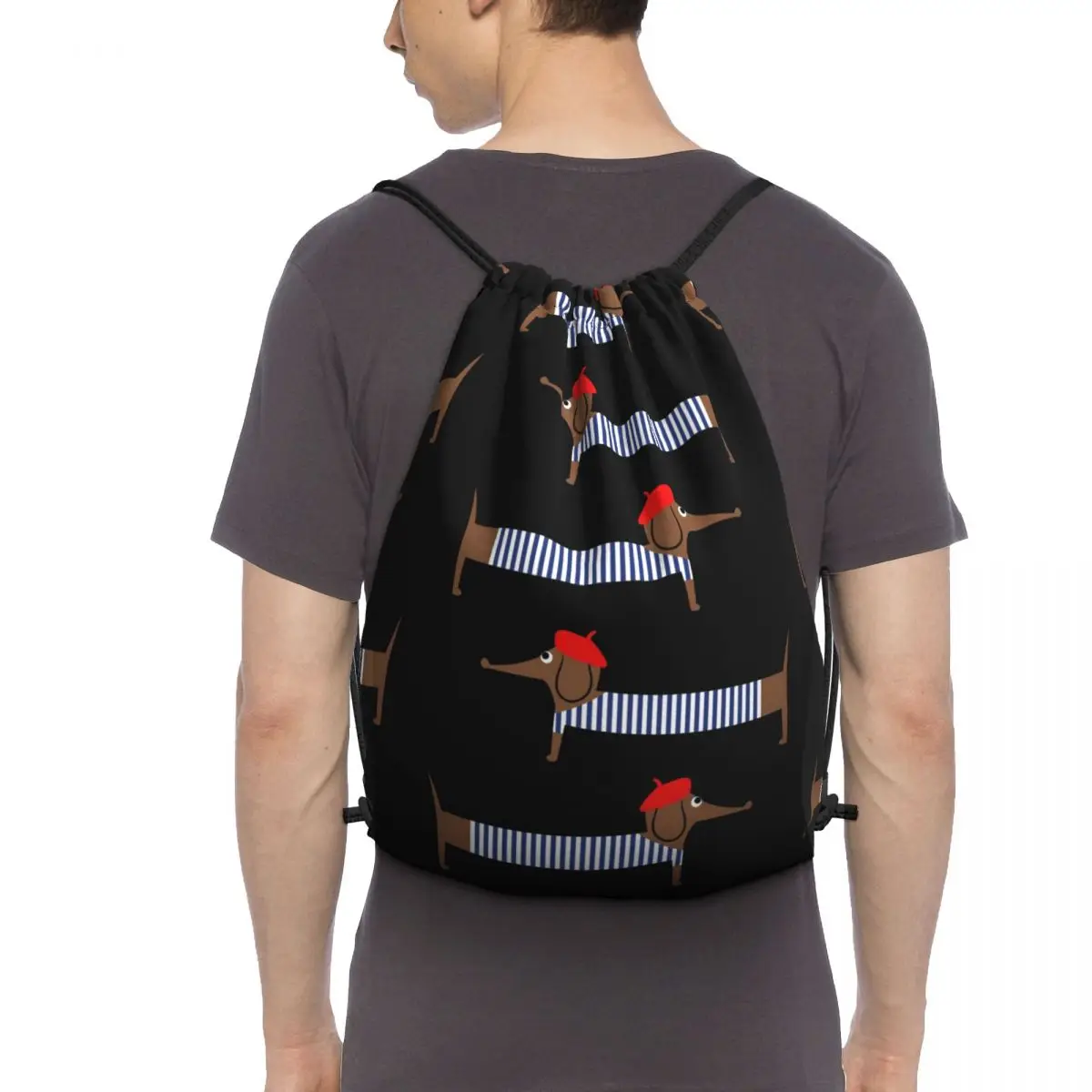 Мультяшный Парижский такса портативный ремень на шнурке рюкзак для верховой