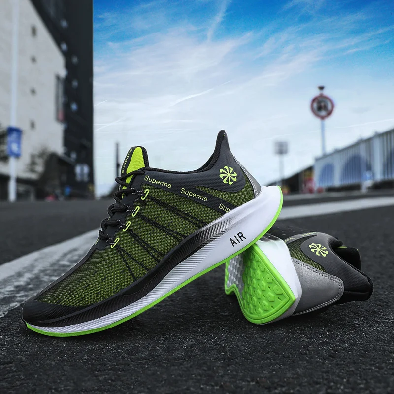 Мужская обувь для бега коллекция 2019 года Цвет черный зеленый красный спортивная
